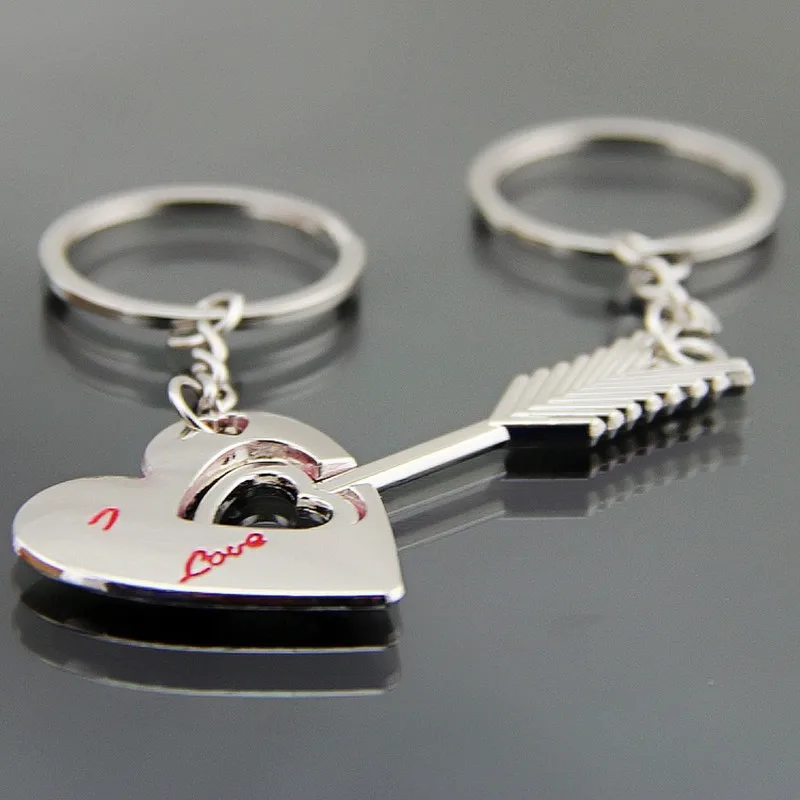 Arrow keychain 2 шт., подарок на день Святого Валентина, брелок «I LOVE YOU», свадебные подарки для гостей, подарок подружки невесты, брелок для ключей, вечерние сувениры, Подарочные принадлежности - Цвет: Arrow keychain
