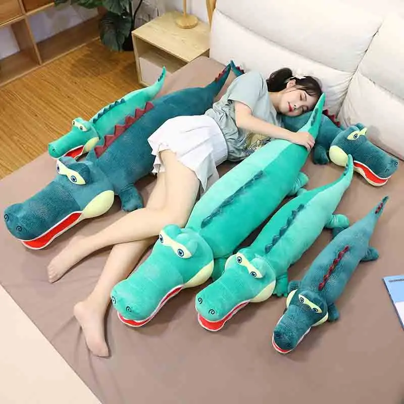 

80/110/140cm 2 patterns Plush real life Crocodile large pillow stuffed toys soft crocodile cushion High quality workmanship gift