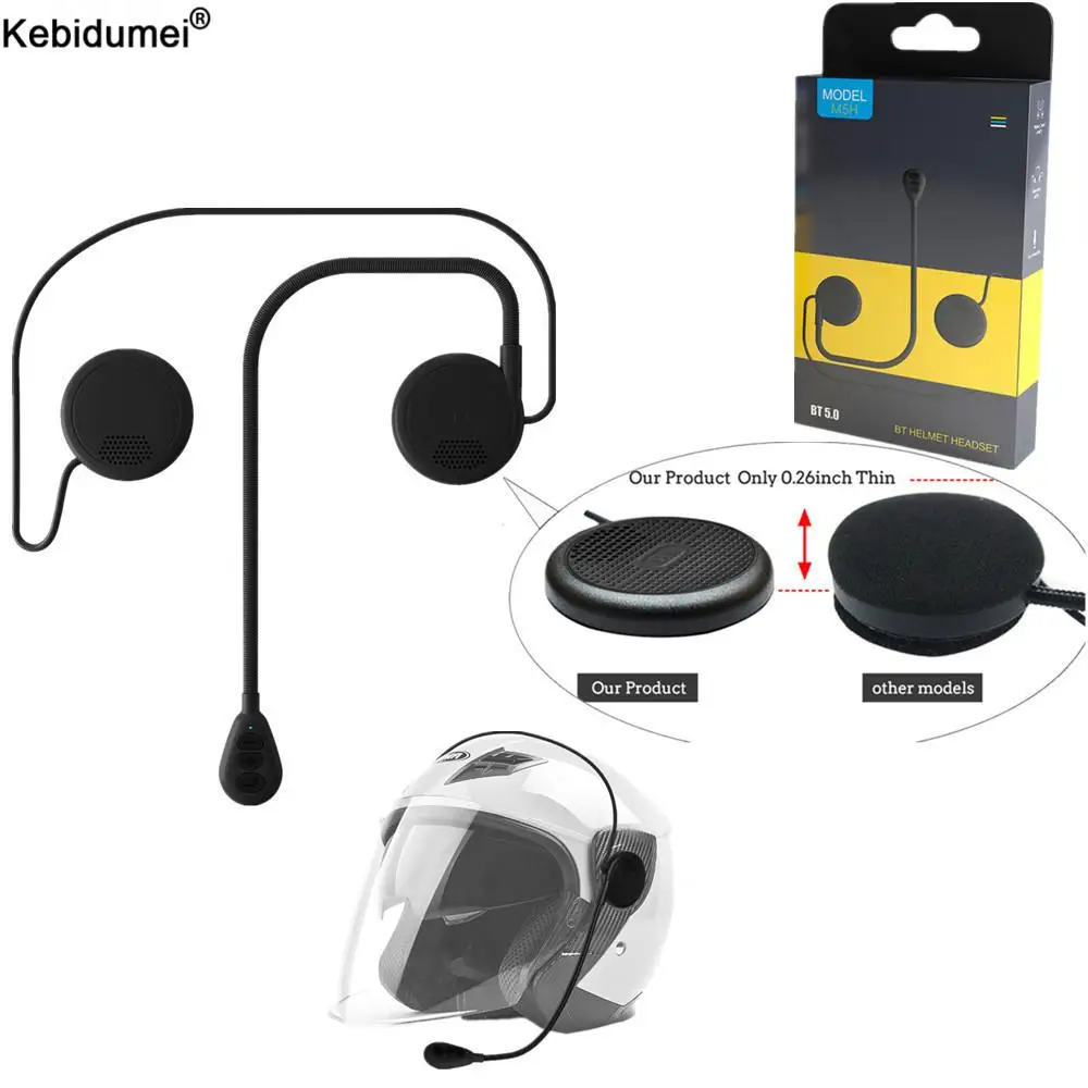 Moto Helmet Headset Bluetooth 5.0 Ultra-Thin Motorcycle Earphones Wireless Speaker Headphone Handsfree Call Music Play Dropship