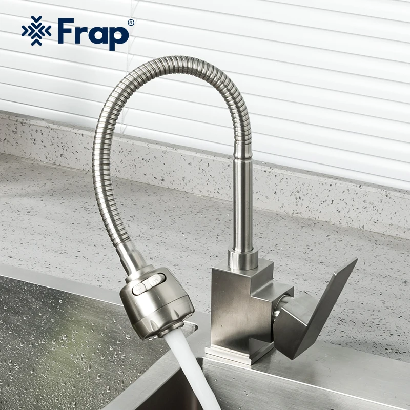 

Frap High Quality Stainless Steel Kitchen Sink Faucets Single Hole Taps 360 Degree Rotation Cold and Hot Water Mixers F48993