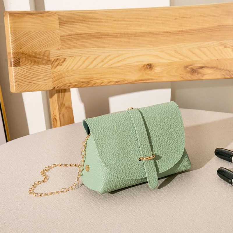 Модные однотонные Сумки из искусственной кожи с текстурой личи для женщин