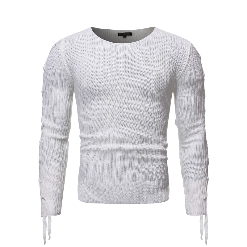 Мужской свитер Одноцветный пуловер вязаный на пуговицах Рождественский для