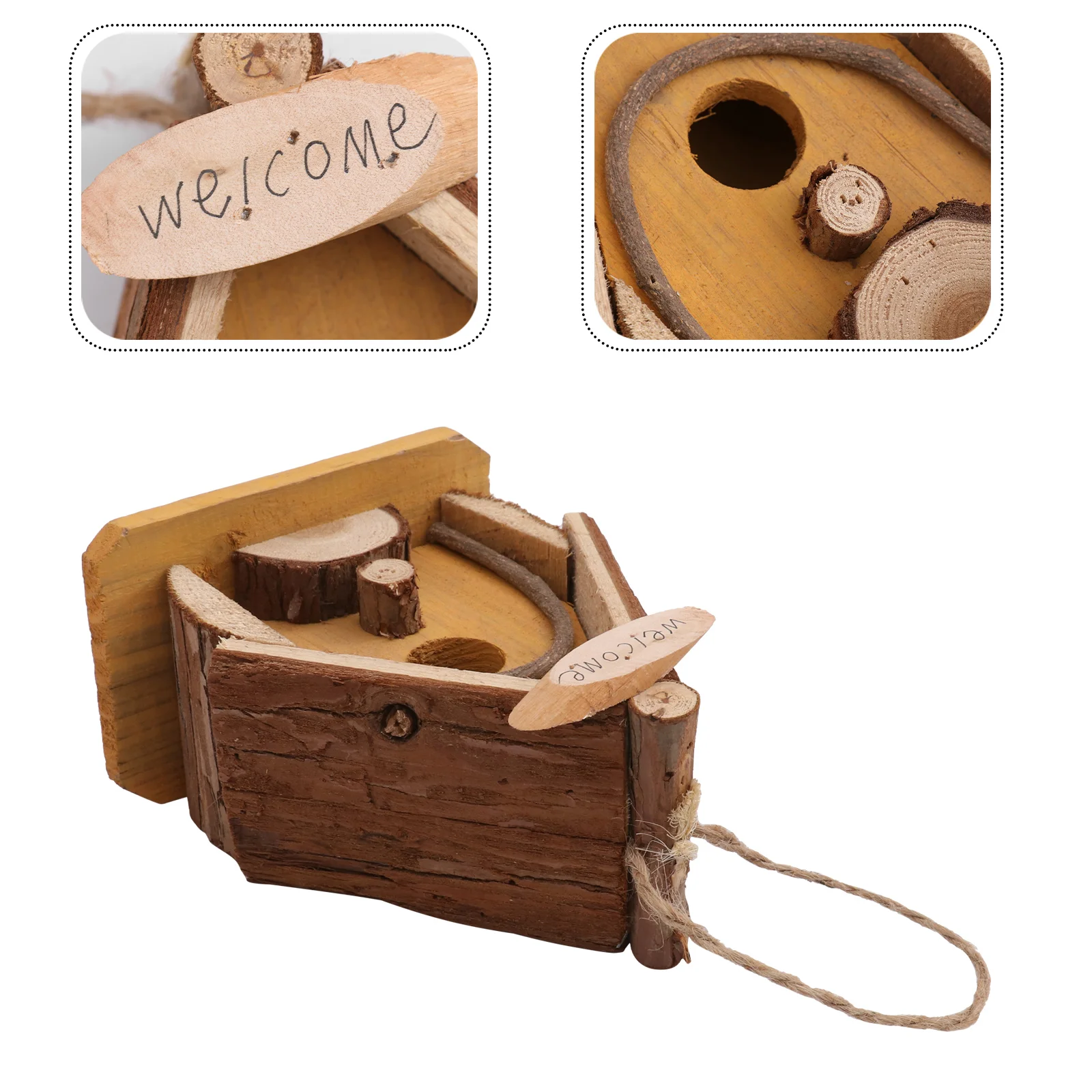 

1Pc Wooden Bird House Garden Decoration Home Adornment Hanging Pendant