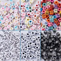 480pcs acrylic european beads large hole cube beads with constellationzodiac signletter mixed 6 colors 7x7x7mm 80pcscolor