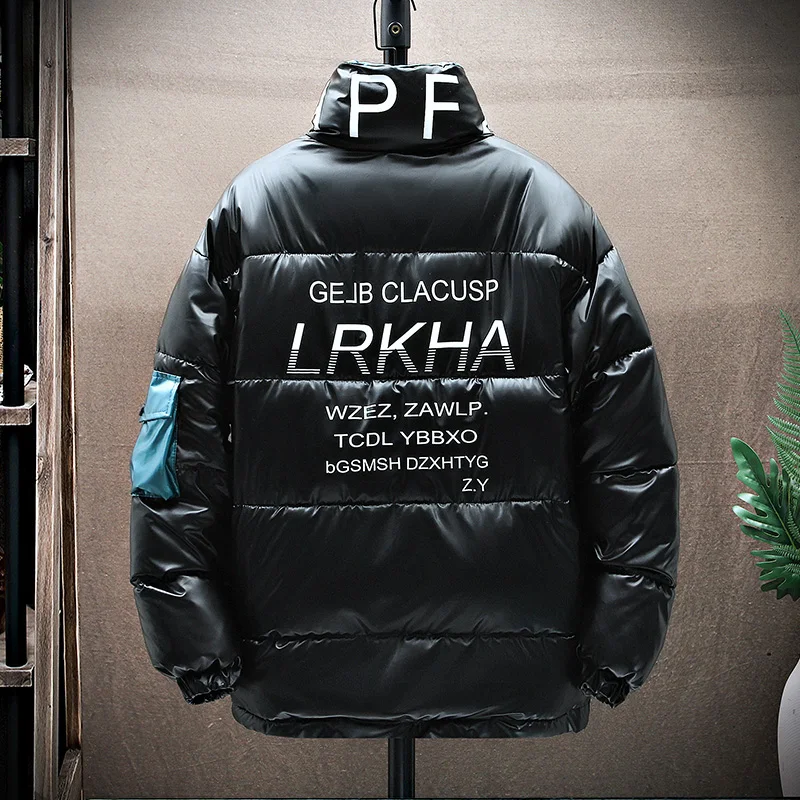 Winter New Cotton-padded Coat Men's Short Slim Stand Collar Fashion Down Jacket Men's Bright Skin Warm Jacket Men Drop Ship