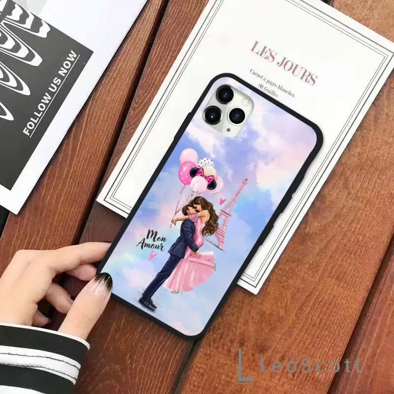 

Girl queen mom baby sky family Phone Case for iPhone 11 12 pro XS MAX 8 7 6 6S Plus X 5S SE 2020 XR Soft silicone funda shell