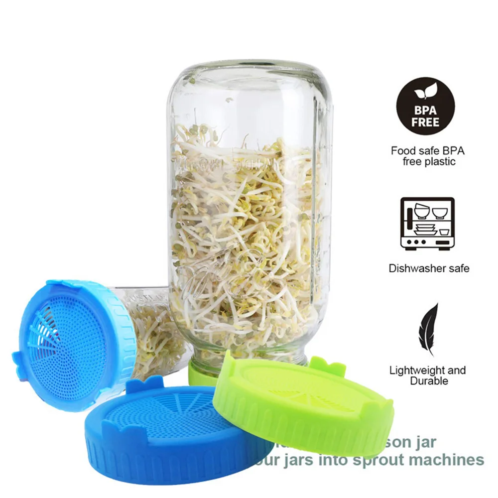 New Sprouting Lid Food Grade Mesh Sprout Cover Kit Seed Growing Germination Vegetable Silicone Sealing Ring For Mason Jar | Дом и сад