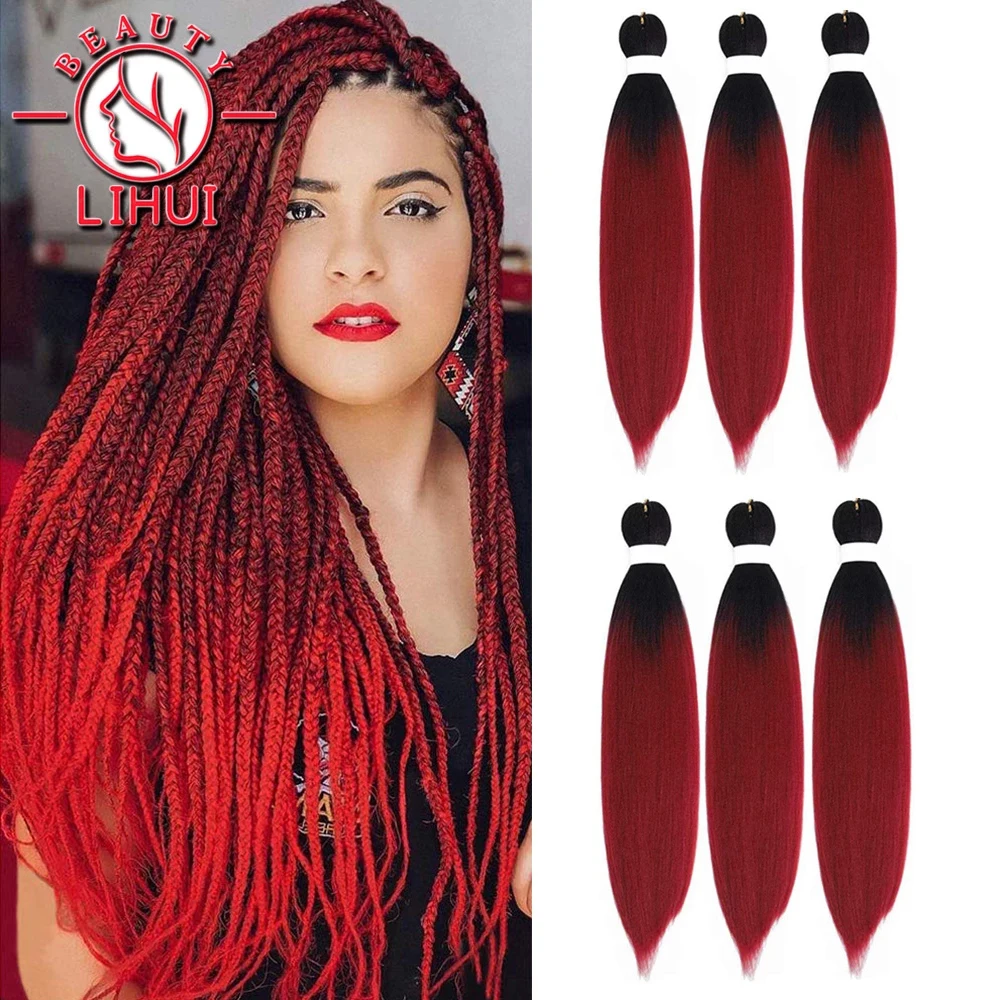 

Cicihair Джамбо плетеные волосы Омбре предварительно растягивающиеся удлинители волос синтетические волосы для длинных косичек 30 "42" 48 "6 упако...