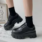 Туфли женские оксфорды на платформе, японская школьная форма Jk, Студенческая обувь для девочек, милая обувь с круглым носком на низком каблуке в стиле 