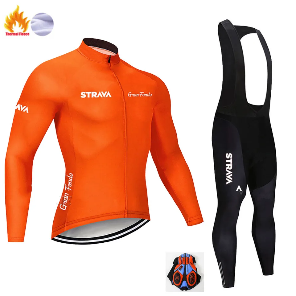 Winter Cycling Suit Зимняя Теплая Флисовая велосипедная майка Спортивная одежда для езды на велосипеде mtb Зимняя велосипедная одежда мужская Профессиональная командная велосипедная форма - Цвет: Winter Cycling Suit