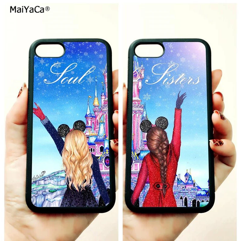 Чехлы MaiYaCa BFF с мягкими краями для двух девушек лучшая сестра душа сестры чехол apple
