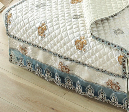 beige Forros para muebles de sala Нескользящая мебельная крышка кружевной диван-коврик с цветочным узором секционные кушетки для диванов TS153 - Цвет: beige