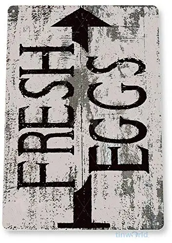 

Fresh Eggs Paint Farm Hen House Chicken Coop Rustic Decor Tin Sign 12x8 Inches