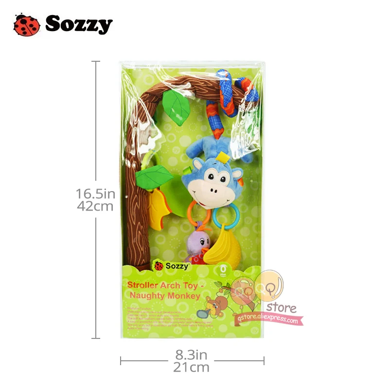 Sozzy Baby плюшевый животный взять длинный мобильный мягкая кровать кроватка погремушка-грызунок игрушки для детей подарок денежная жаба 0-12 месяцев