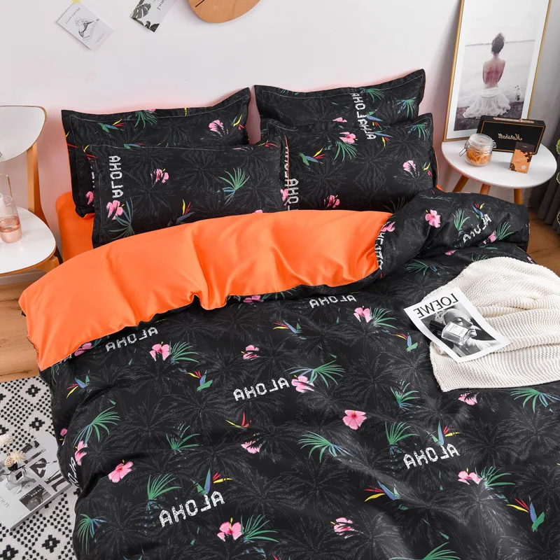 

3/4pcs Bedding Sets Aloe Vera Cotton Duvet Cover Sheet Pillowcase Large Comforter Quilt Covers Bedclothes Full Queen King Size