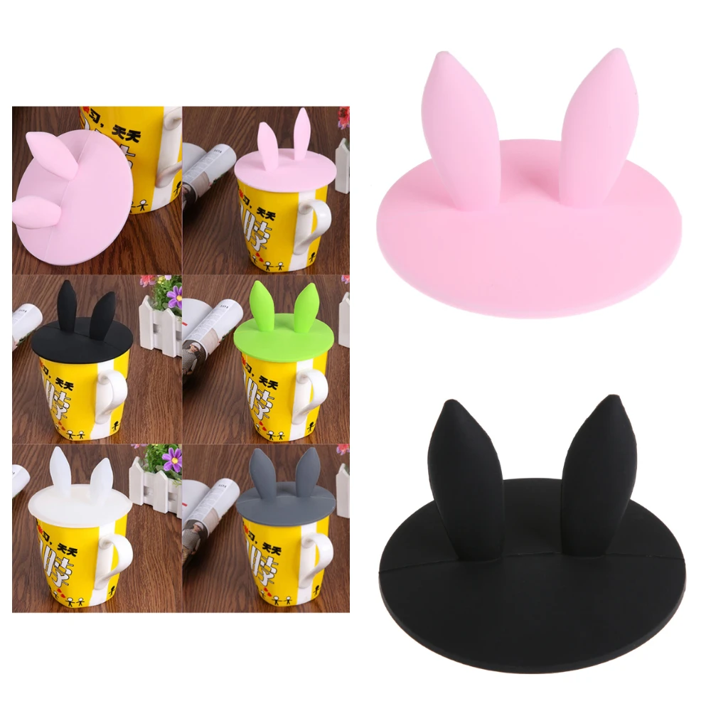 Cute Rabbit Ear Cups Lids Silicone Mold Dustproof Reuseable Cup Cover Clay Mould DIY Coffee Making Gifts |