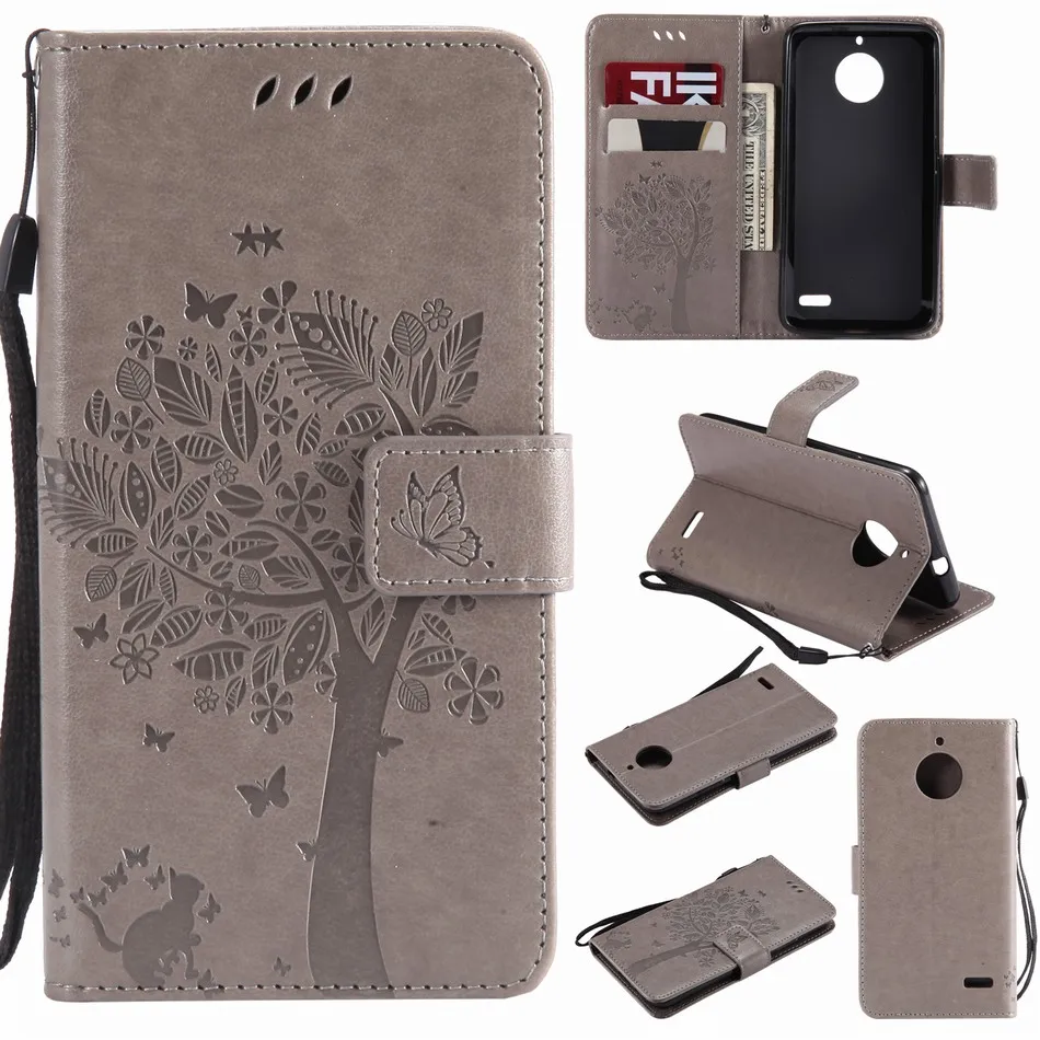 mobile phone bags leather for moto c e5 e4 plus g4 g5 g6 plus g5s play x style z force capa card slot tree cat embossing p06z free global shipping