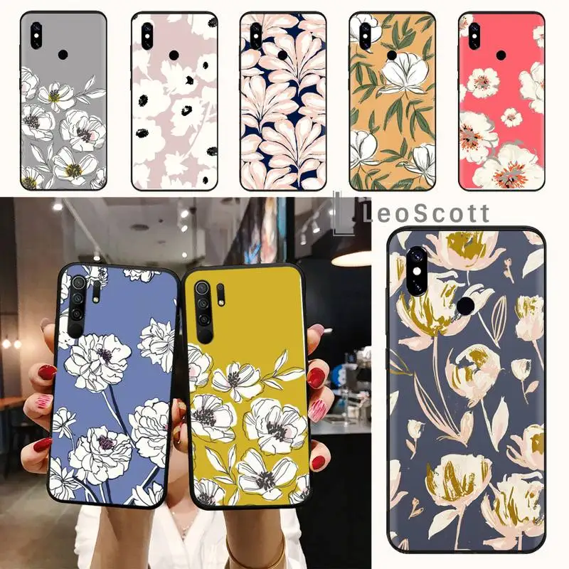 

Phone Case For Xiaomi Redmi 7 8 9t a3 9se k20 mi8 max3 lite 9 note 9s 10 pro Flowers beatuiful design