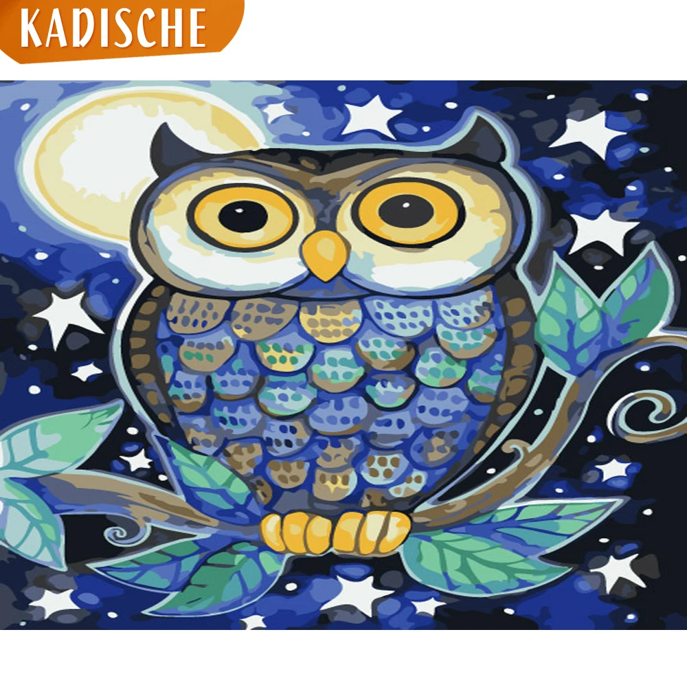 KADISCHE Painting By Numbers Scenery DIY Oil Coloring owl Canvas Paint Art Pictures Home Decor | Дом и сад