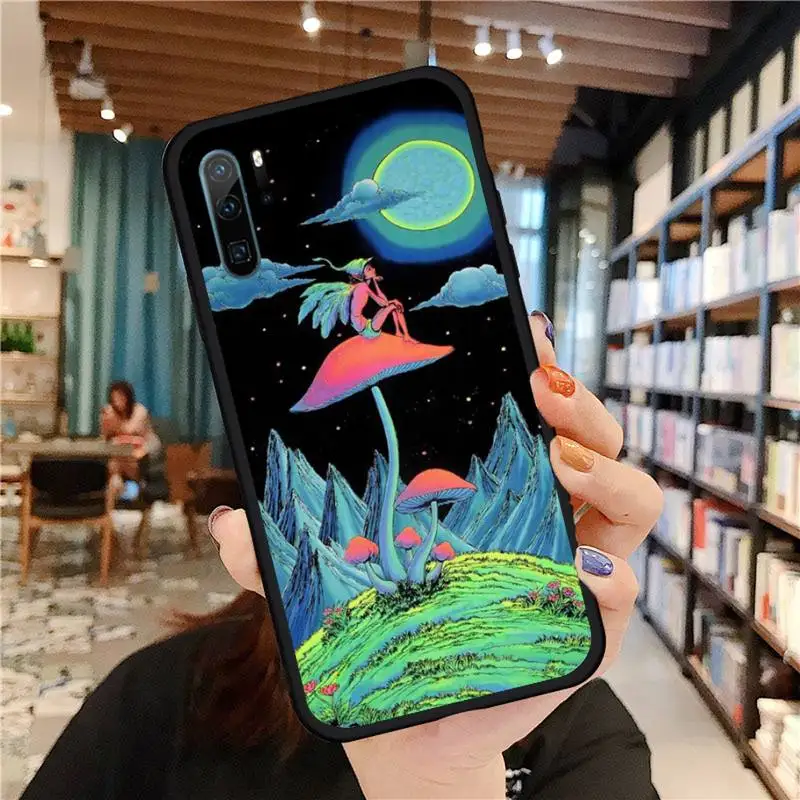 

Colourful Psychedelic Trippy Art Phone For Huawei honor Mate P 9 10 20 30 40 Pro 10i 7 8 a x Lite nova 5t Soft silicone funda