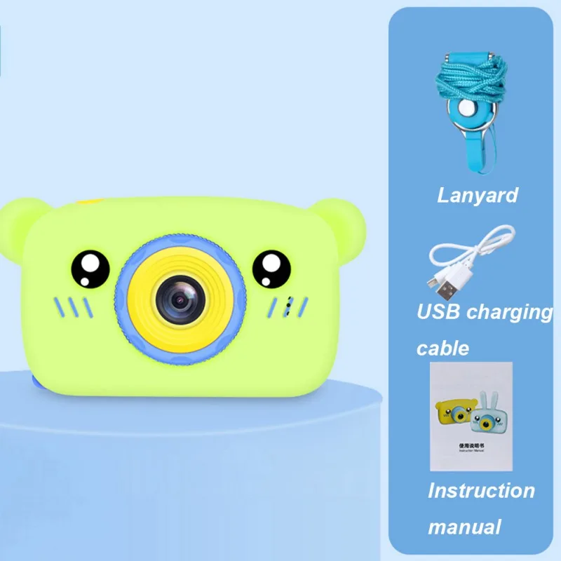 Детская цифровая Милая HD камера портативная 12 МП с прозрачным 2 дюймовым экраном