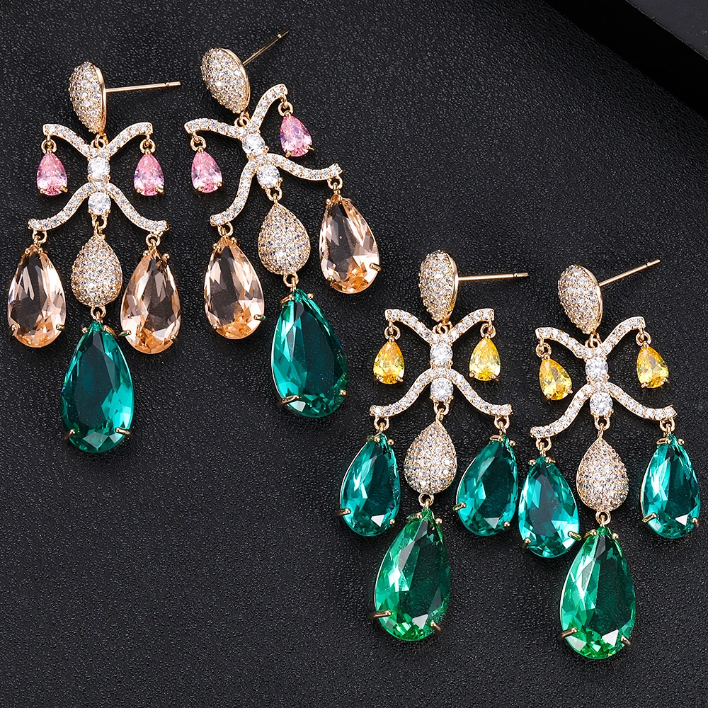 Женские серьги подвески с фианитами|Серьги-подвески| |