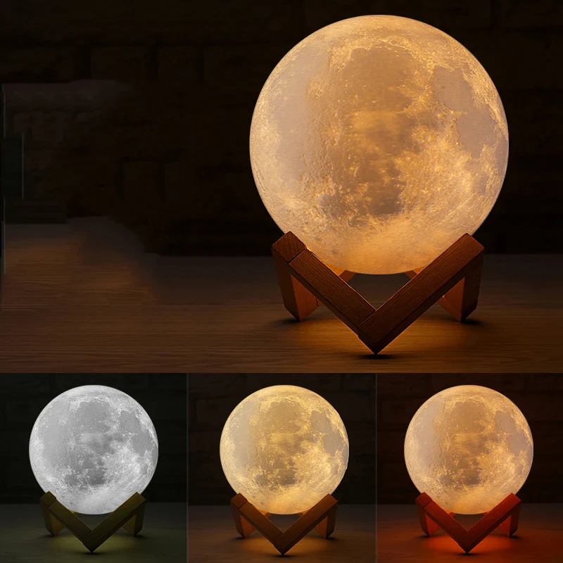 3D moon light creative atmosphere decoration night light starry sky planet light bedroom bedside table lamp magnetic levitation