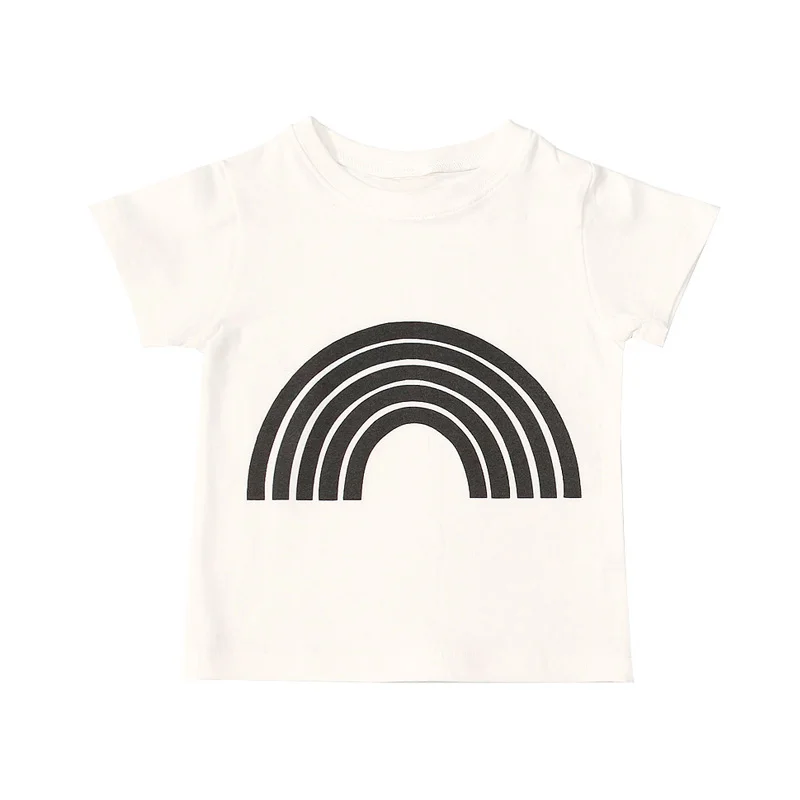 Babyinstar/Детские футболки для девочек, костюм топы для девочек на день рождения, детская одежда футболка для мальчиков брендовая рубашка на День Благодарения для девочек - Цвет: LHI31White
