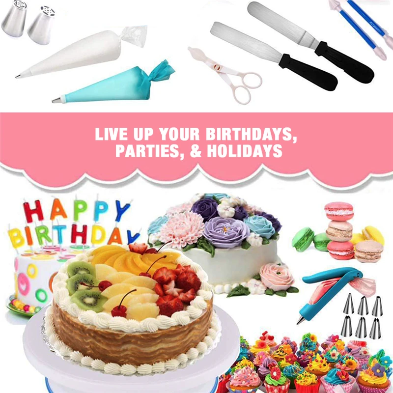 Ensemble D Outils De Decoration De Gateaux Ensemble De Douilles Et Douilles Pour Patisserie Creme Sac De Bonbons Buses Tuyau De Glacage Support Pour Gateaux 2 Pieces