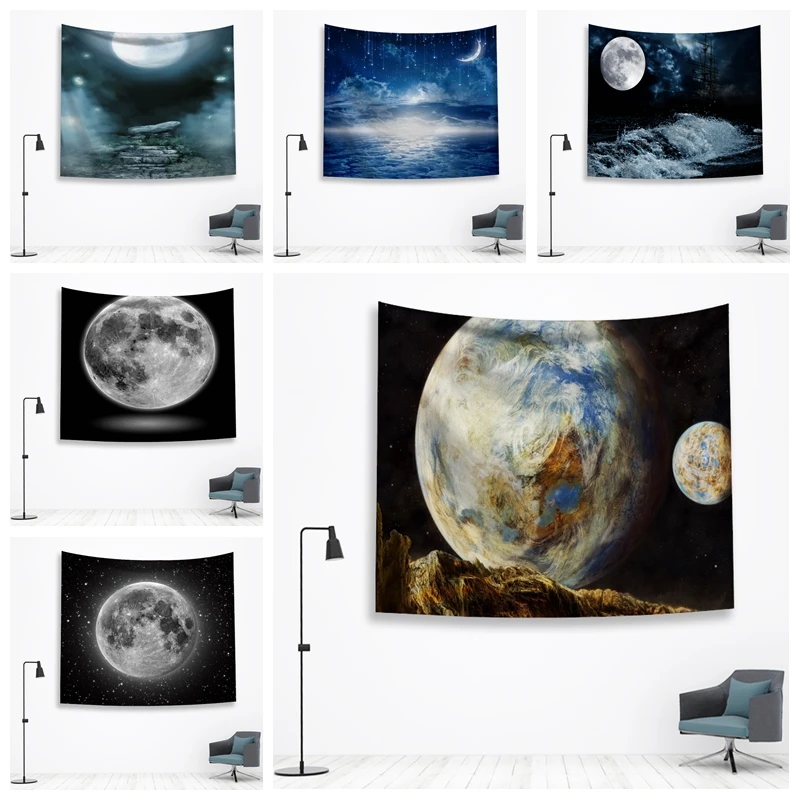 Лунная стена Ttapestry висячие украшения богемный пляжный коврик фермерский дом