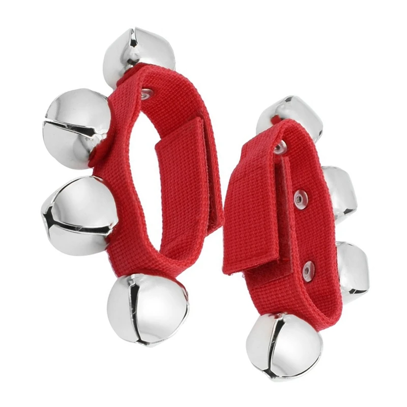 

Xmas Christmas Musical Tambourine Wrist Shaking Jingling Bells Pair