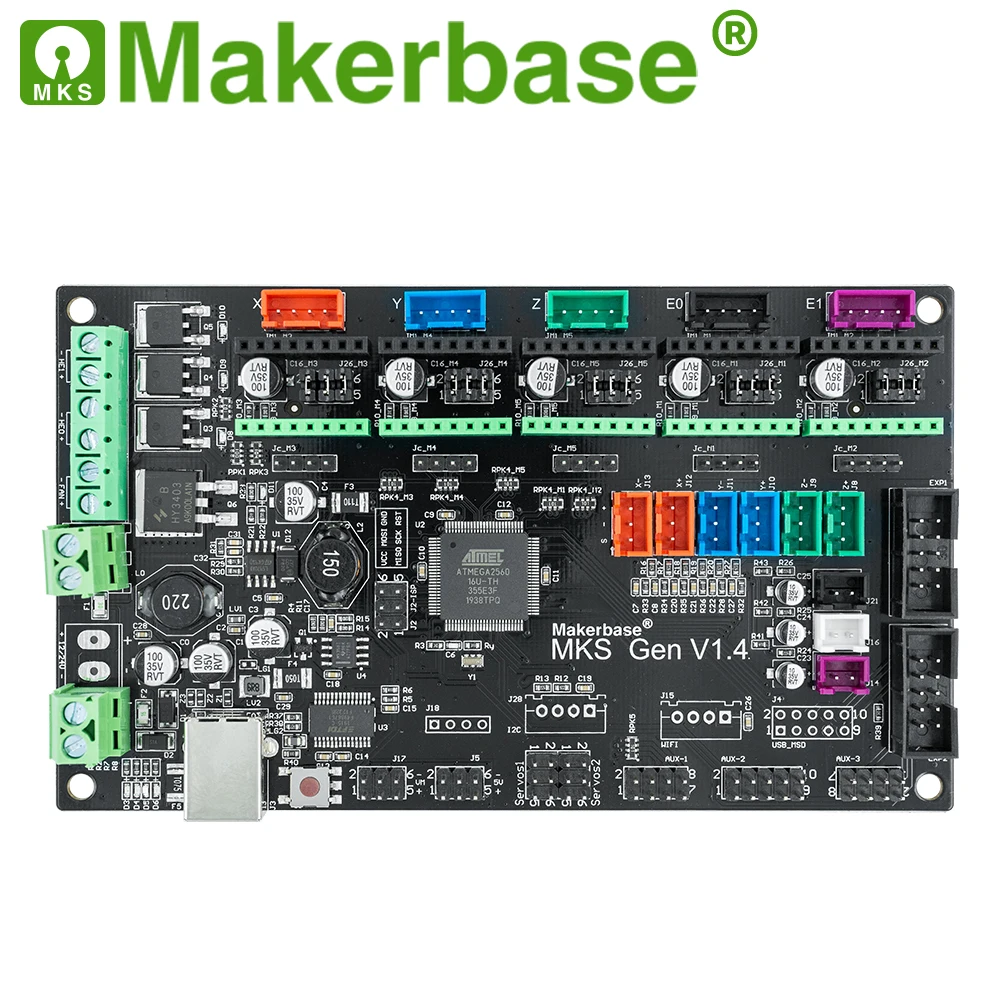 Makerbase MKS Gen V1.4 материнская плата для 3D принтера 2560 управления все в одном|Фланцы| |