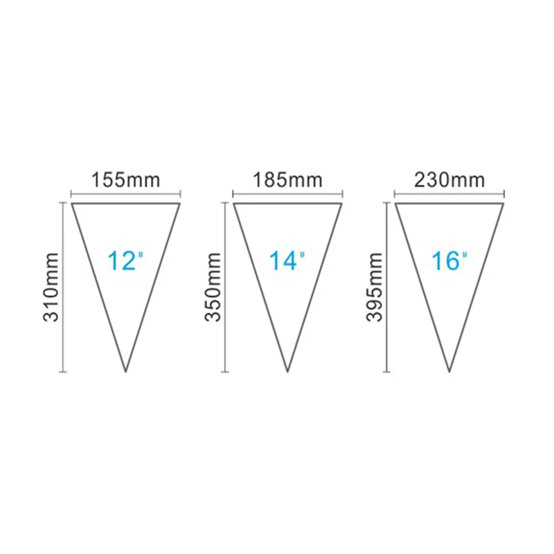 50 наборов 12-дюймовых, 14-дюймовых и 16-дюймовых прозрачных одноразовых мешков для украшения пирога и выпечки с насадками из ПЭ.