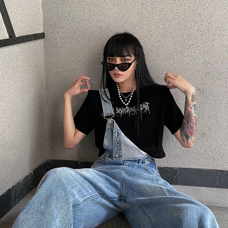 

Woman Tshirts 100% Cotton Clothes Kawaii Hip Hop Dropshipping Vintage Tops Harajuku Kpop Gothic Aesthetic Korean Graphic Tee