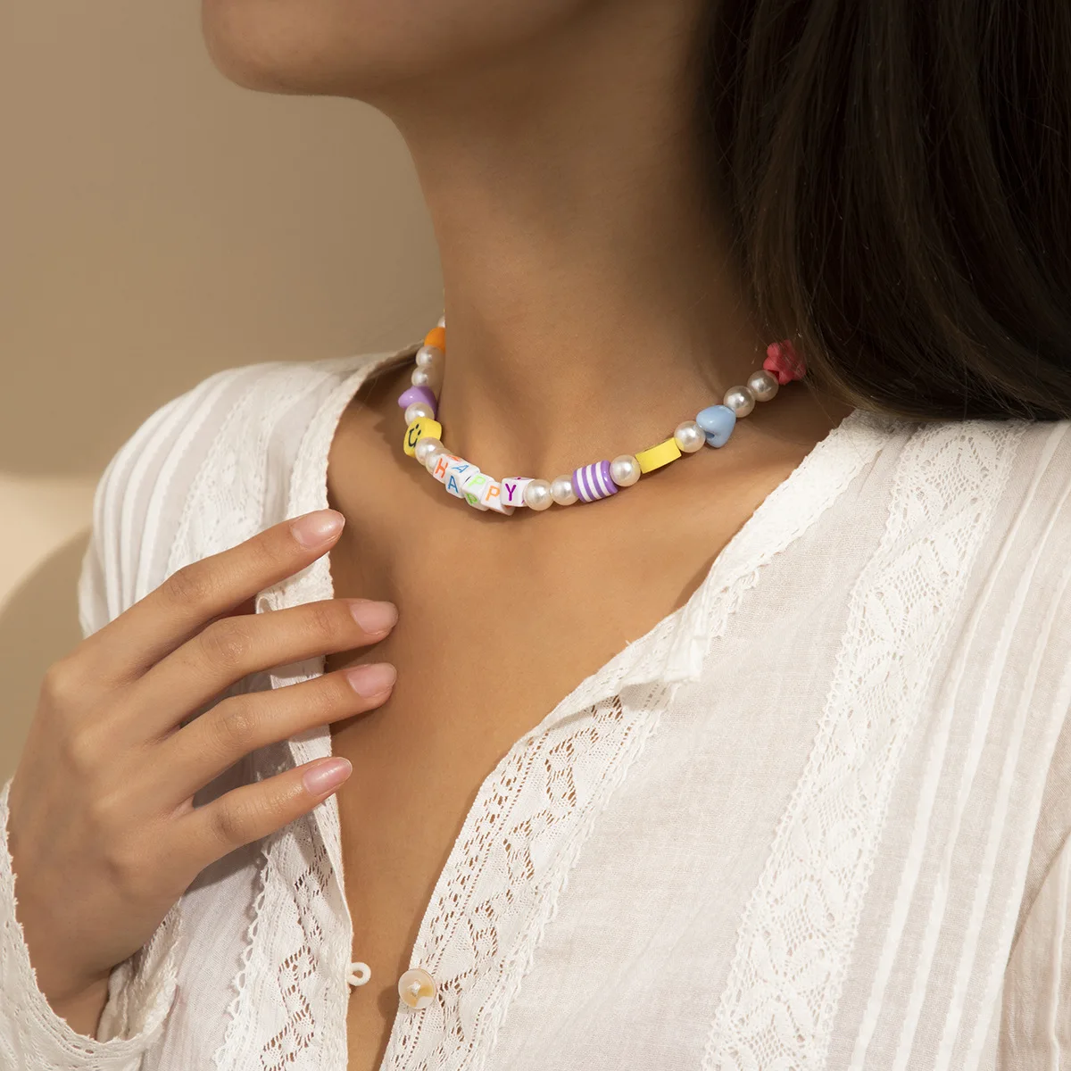 Ожерелье DIEZI женское с искусственным жемчугом и цветком | Украшения аксессуары