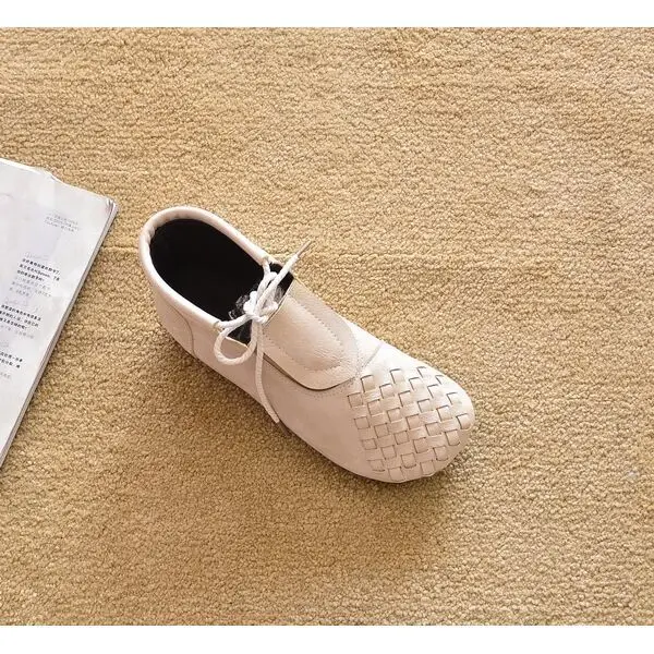 

Shoes Woman Fall/Winter Flat Heel Short Boots Women's Flat Boots Short Ankle Boots Round Toe Snow Boots Fashion Luxury