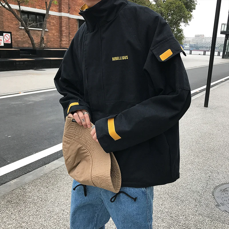

Korean Style Men Jacket Casual Loose Spring Fashion Plus Size Cardigan Hip Hop Men Jacket Ropa Hombre Men's Clothing DB60JK