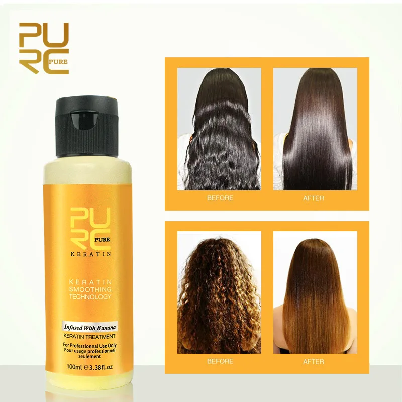 100ml Hair Care Cream 12% Banana Flavor Repair Damage Frizzy Hair Strengthen Hair Toughness Brazilian Keratin Hair Care Shampoo