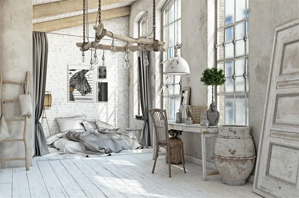 

Gray Old Rural House Furniture Home Decor Baby Pet Portrait Interior Photo Backgrounds Photo Backdrop For Photo Studio