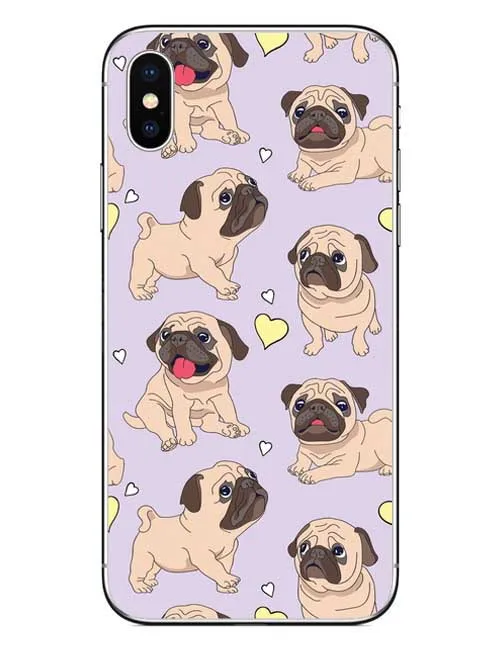 Phone case Cute Puppy Pug Bunny Cat French Bulldog soft Cover for iPhone 5S 5 SE 6 6S 6Plus 7 Plus 8 X 10 Back | Мобильные телефоны