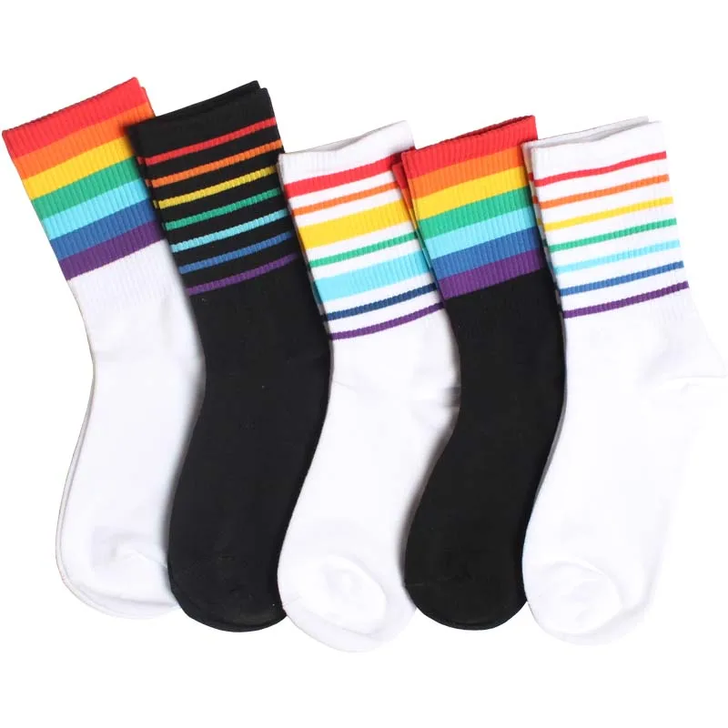 Hyrax trends носки хлопковые с забавным комфортным и дышащим радужным полосатым милым