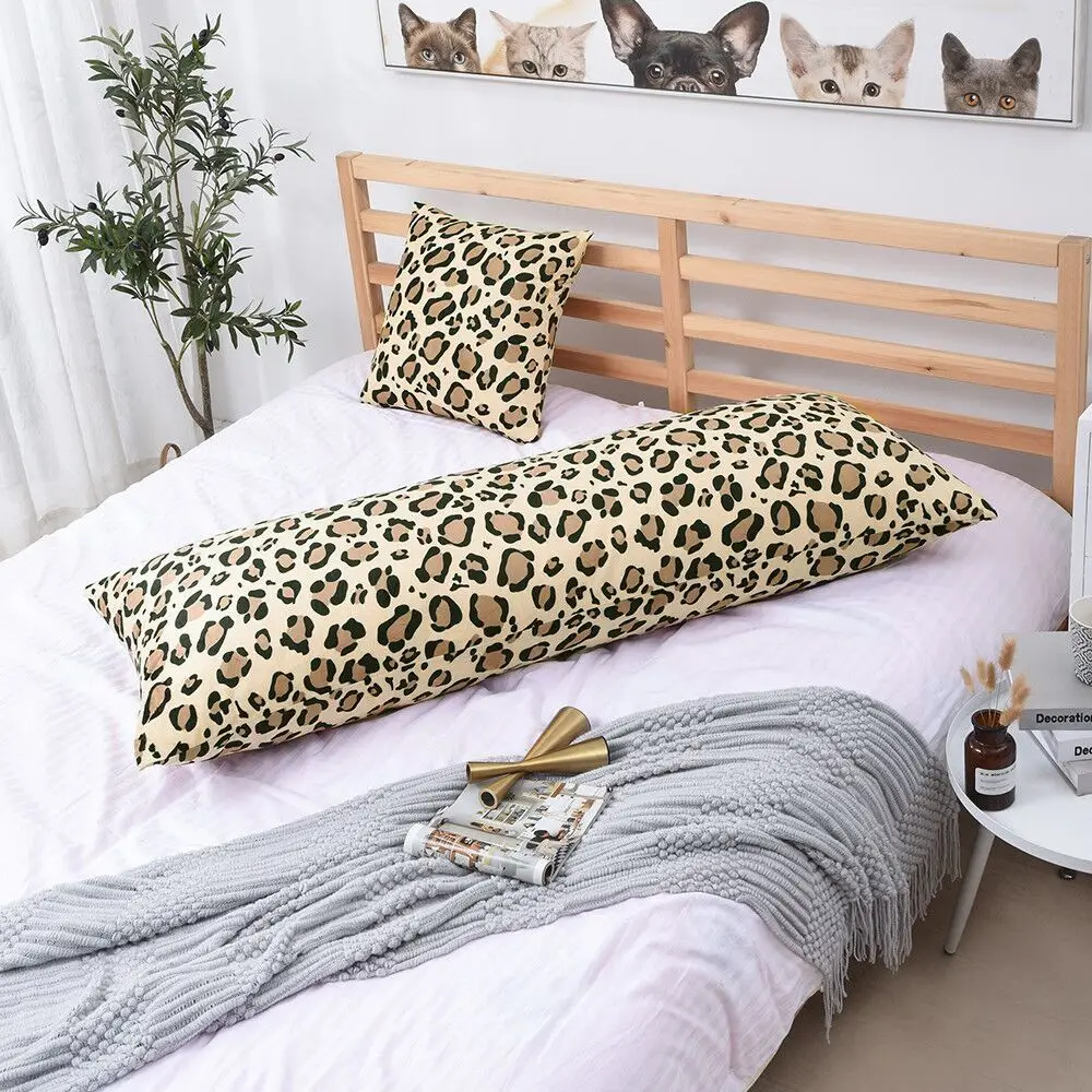 Animal Skin Pattern Short Plush Long Pillowcase Bedroom Sofa Back Hugging Body Pillow Case Adults Double Sleeping Cover | Дом и сад