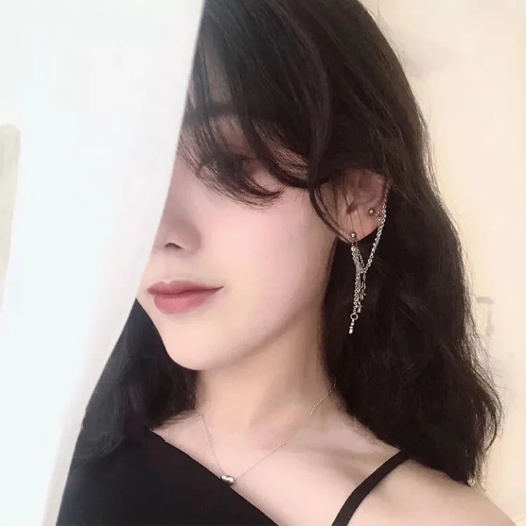 Для женщин в стиле панк хип-хоп Длинная кисточка цепочка серьги виде капель