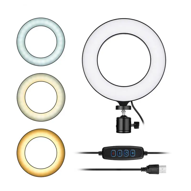 

LED Selfie Ring Light Circle Fill Light Dimmable Round Lamp Tripod Trepied Makeup Photography RingLight Phone Stand Holder