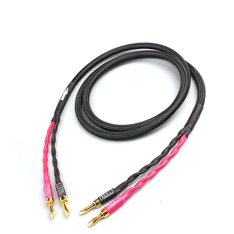 Hifi Speaker Wire Hi-end Amplifer Speaker Interconnection Fever Speaker Cable 4N oxygen-free copper, banana, Y plug