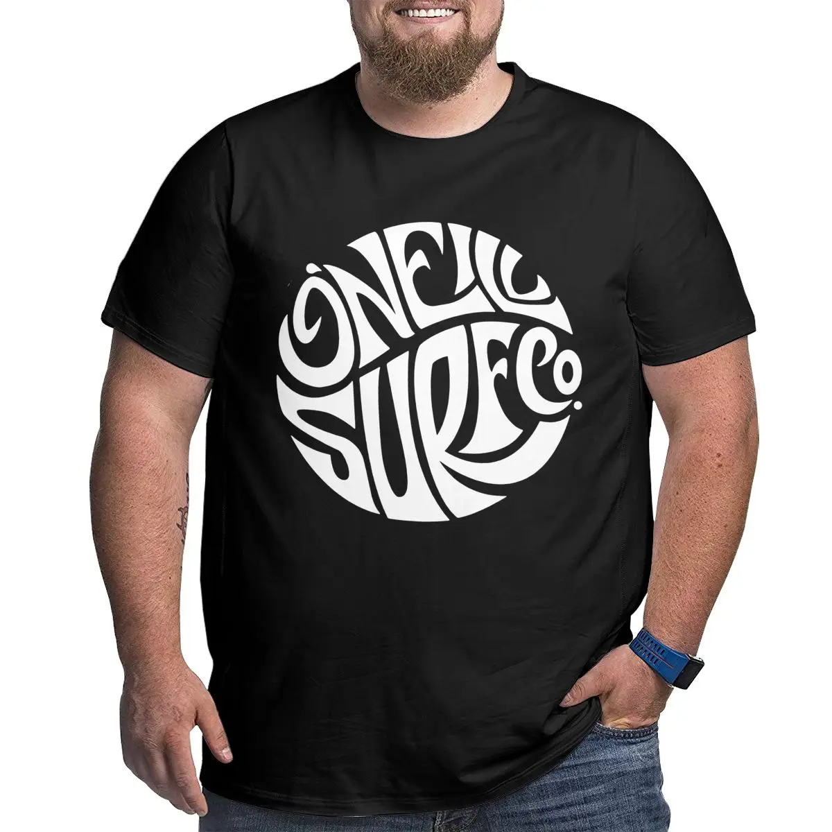 

ONeil 2021 Classic White Circle Logo Men T Shirts Plus Size Oversized Cotton T-shirts for Big Man Summer Short Sleeves Tops