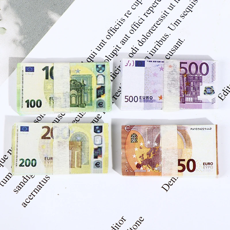 

20Pcs/Set Dollhouse Pocket Euro Simulation Toy Banknote Mini Miniature Model 2022 New Year Gifts