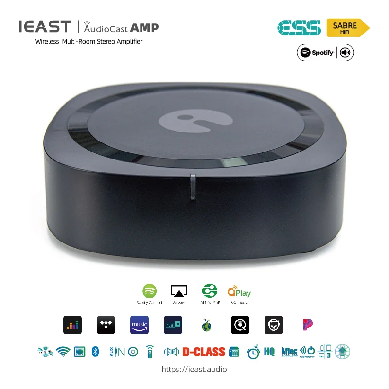 Усилитель звука Ieast Audiocast amp80 беспроводной с поддержкой Wi-Fi и Bluetooth 5 без потерь |