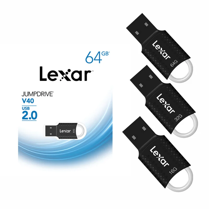 Акция! USB флеш накопитель Lexar V40 64 ГБ 32 16 флешка 2 0 U диск совместим с системами