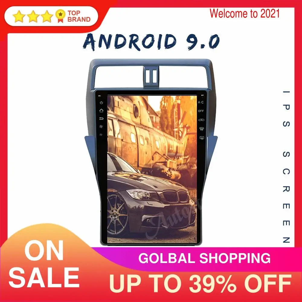 

4G + 128G Android 9 для TOYOTA Land Cruiser Prado 150 2018-2020 16 дюймов Tesla Style Автомобильный GPS навигатор головное устройство мультимедийный плеер